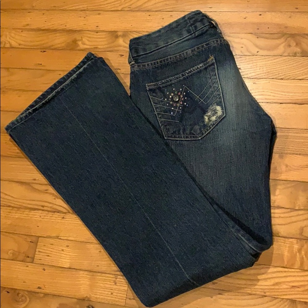 Great Wall Embellished Boot Cut Jeans